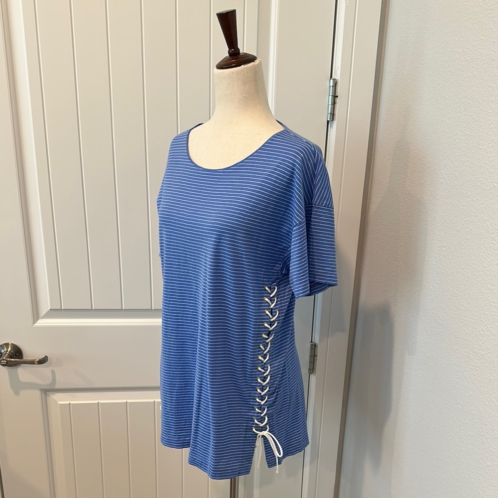 NWT Vintage J. Crew Side-Laced Striped Tee